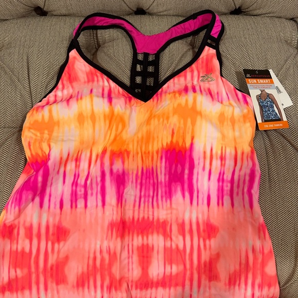 ZeroXposur Other - Zeroxposur zig-zag tankini swim top women’s size large